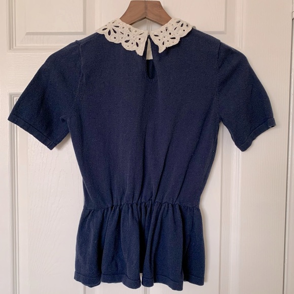 Forever 21 Exclusive Peplum Top with Eyelet Fabric Collar - Picture 2 of 5